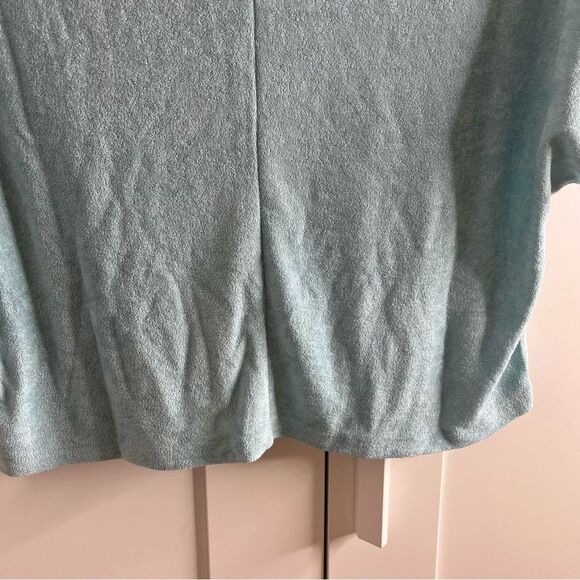 Andie Swim The Cropped Button Up Swim Coverup Terry Shirt Cabana Blue Size S NWT - Picture 12 of 12